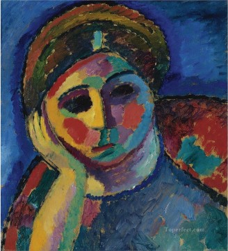 the thinking woman 1912 Alexej von Jawlensky Expressionism Oil Paintings
